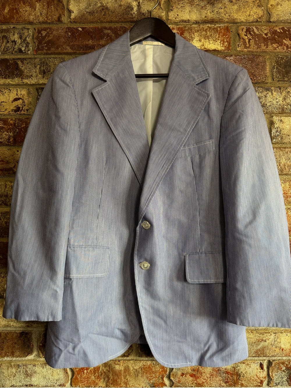 1970’s handmade men’s Seersucker Spots coat